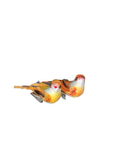 Oiseau orange avec pince